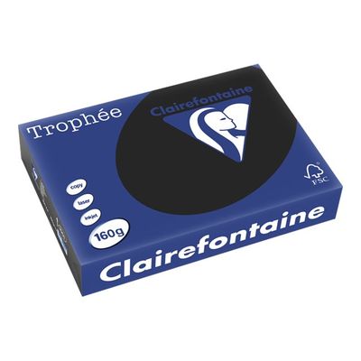 Clairefontaine Trophée - Papier couleur - A4 (210 x 297 mm) - 160 g/m² - Ramette de 250 feuilles - noir