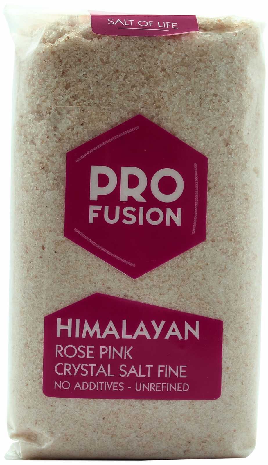 Sal rosa do Himalaia orgânico fino Profusion 500g