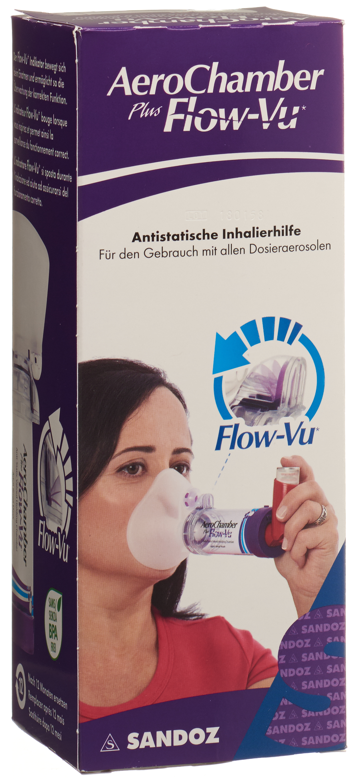 AEROCHAMBER PLUS Flow-Vu kleine Maske<br>1 Stück, violett
