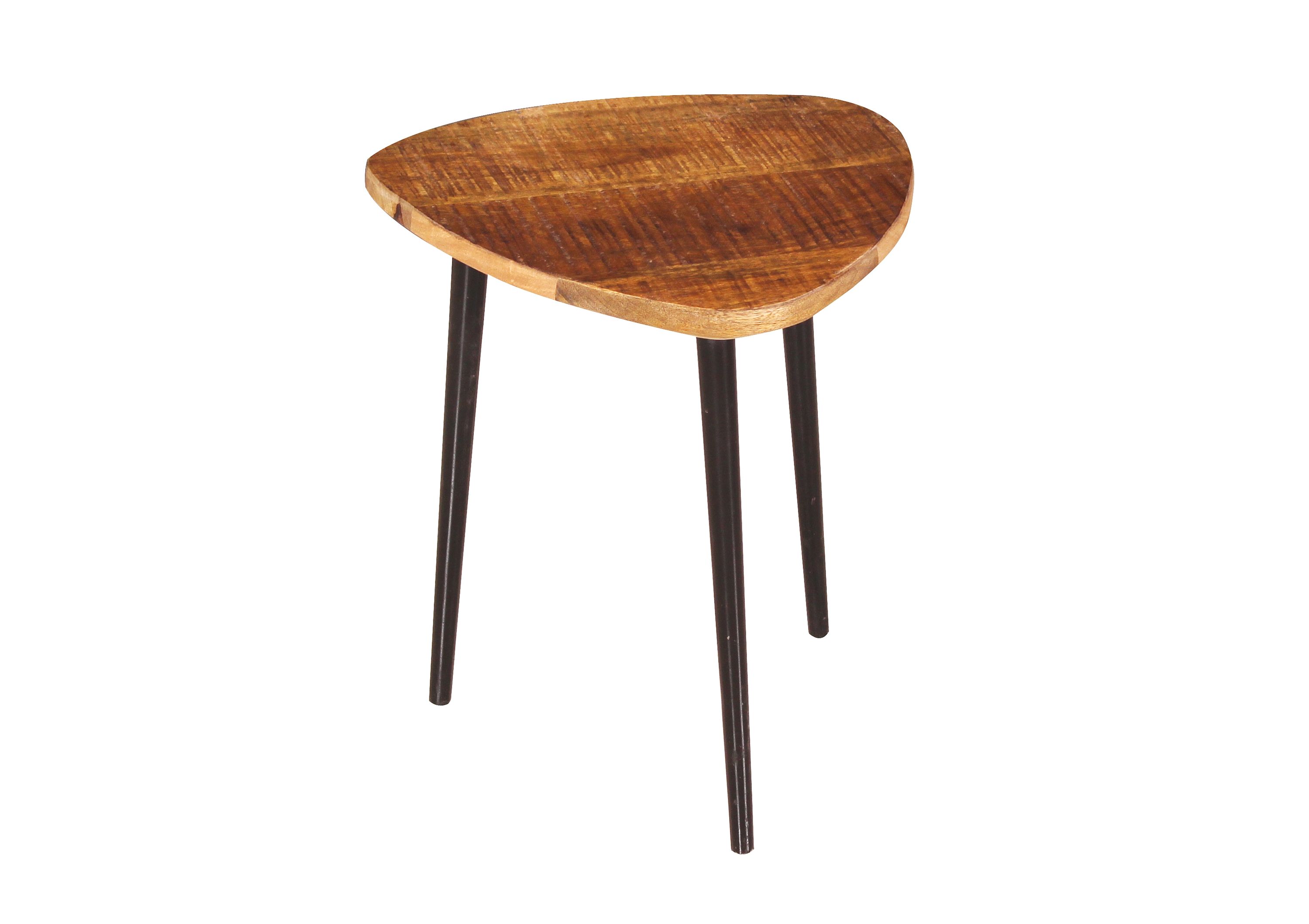 Couchtisch 40x37 Mangoholz Metall Tisch Wohnzimmertisch Beistelltisch Sofatisch