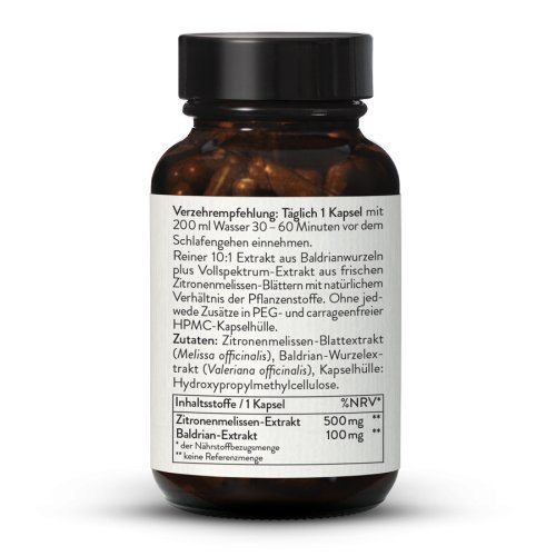 Sunday Natural Products  Baldrian + ZitronenmelisseKapseln