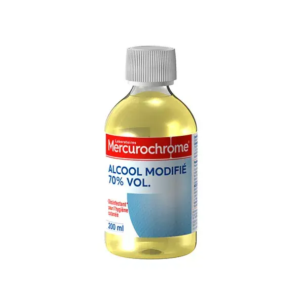 Álcool modificado com mercurocromo 70 vol. 200ml