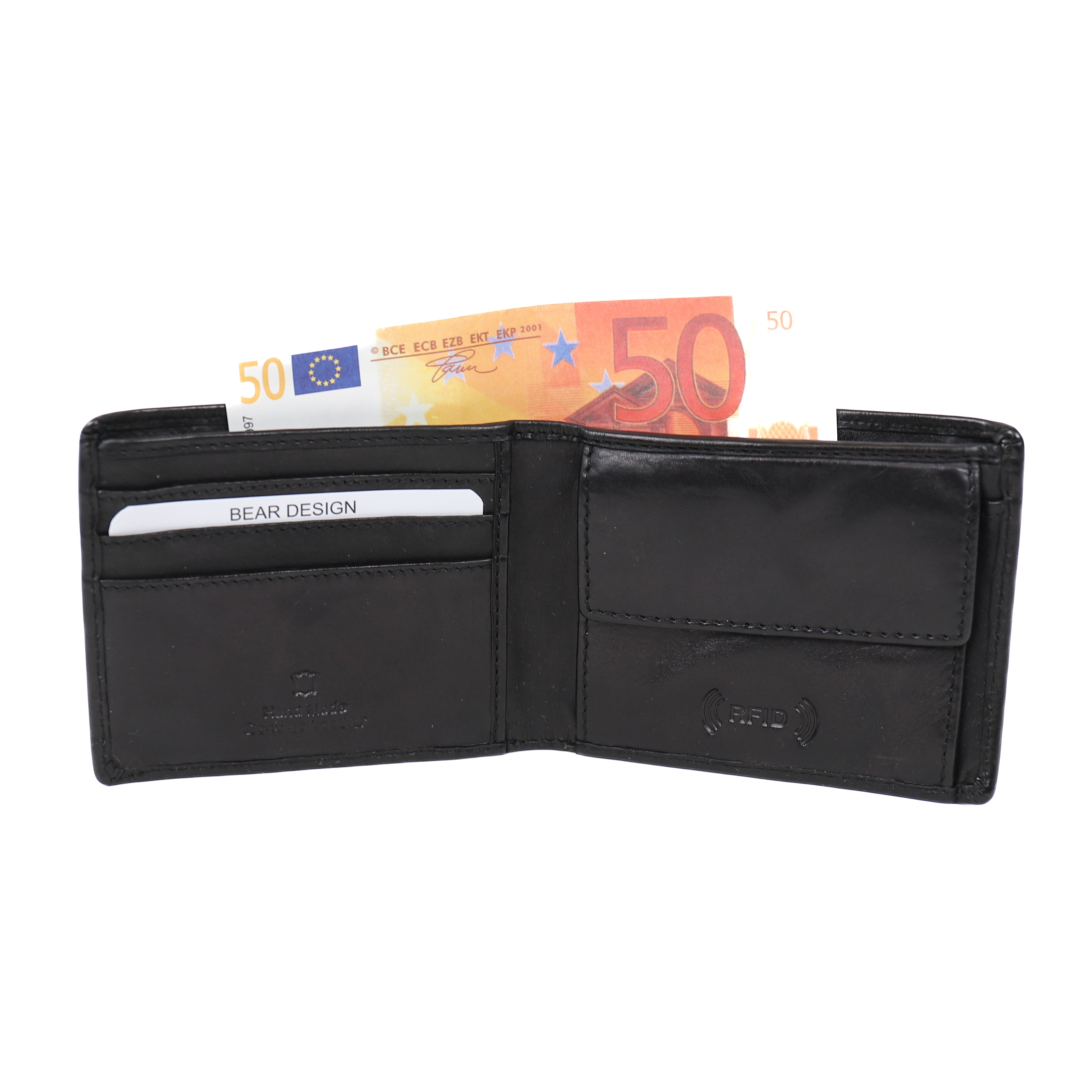 Billfold 'Fabian' zwart Zwart