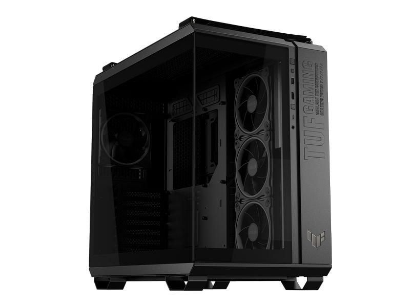 ASUS PC-Gehäuse TUF GAMING GT502 Horizon TG ARGB Schwarz Leistungsstarkes Midi-Tower-Gehäuse mit modularem Dual-Chamber-Design