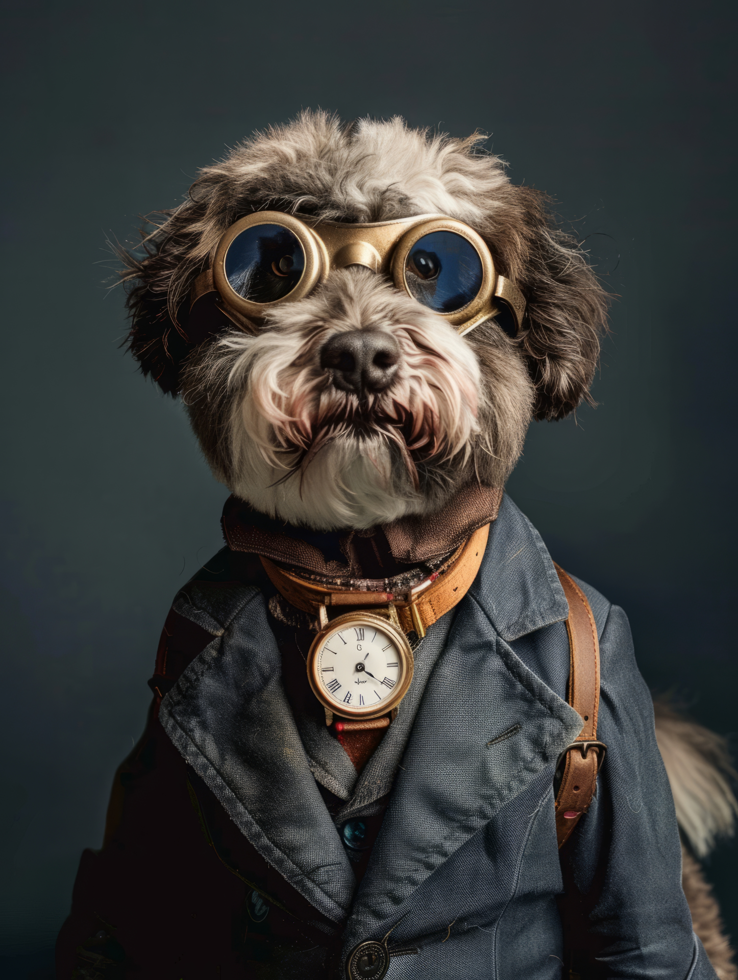Canvas schilderij van een Portugese waterhond 40x60 cm