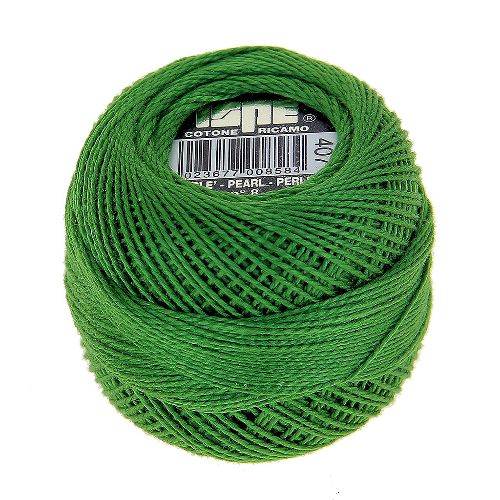Fil à broder coton perlé ISPE vert 10g