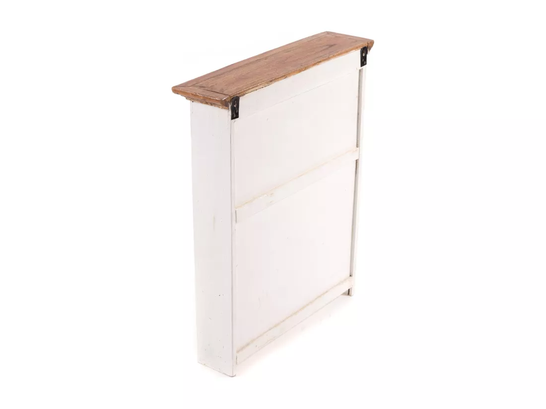 ARMOIRE MURALE Jasmina Bois massif de mahogany, 2 étagères, 3 tiroirs couleurs naturelles