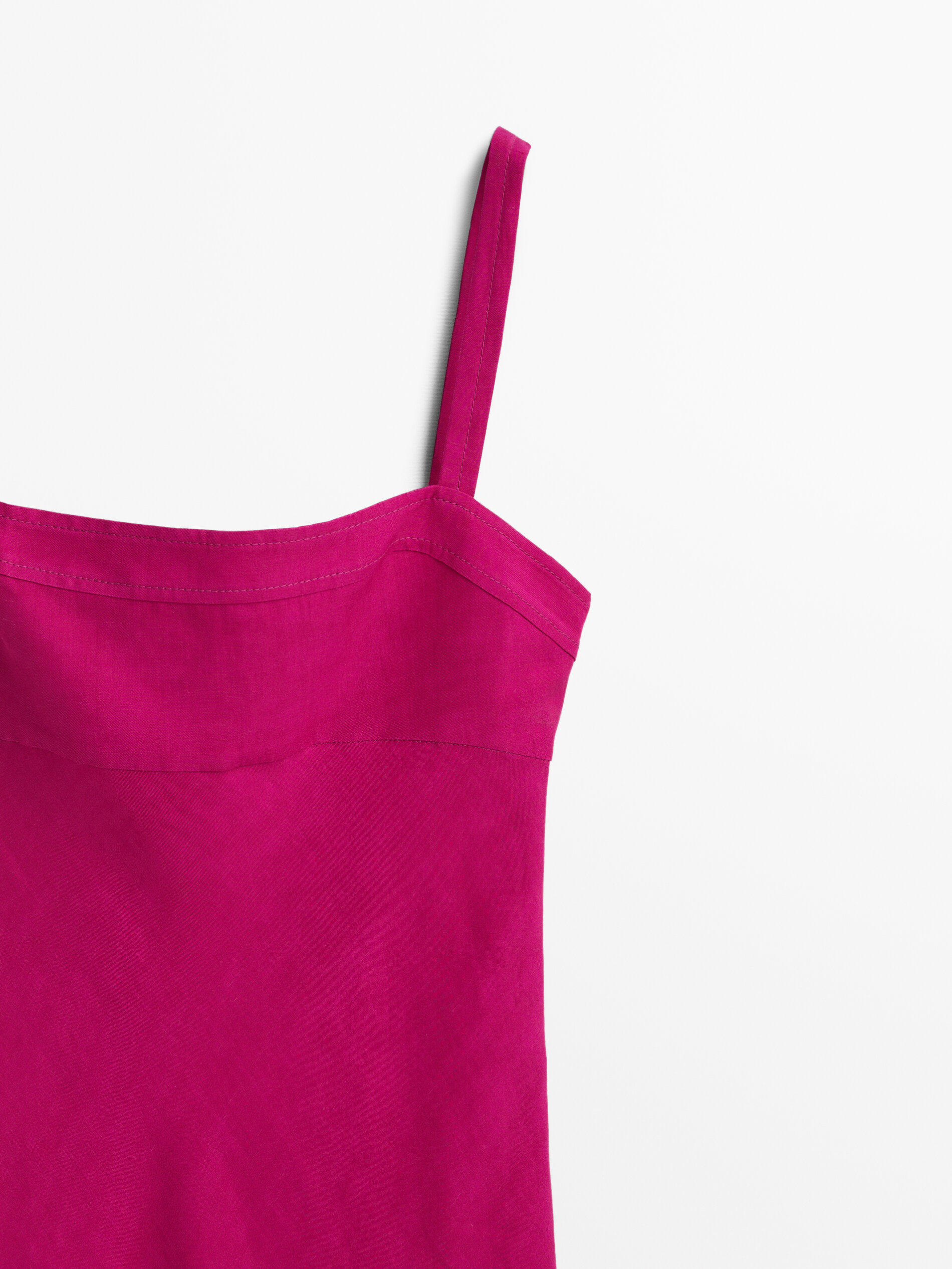 Vestido midi com laços de linho - Buganvilla
