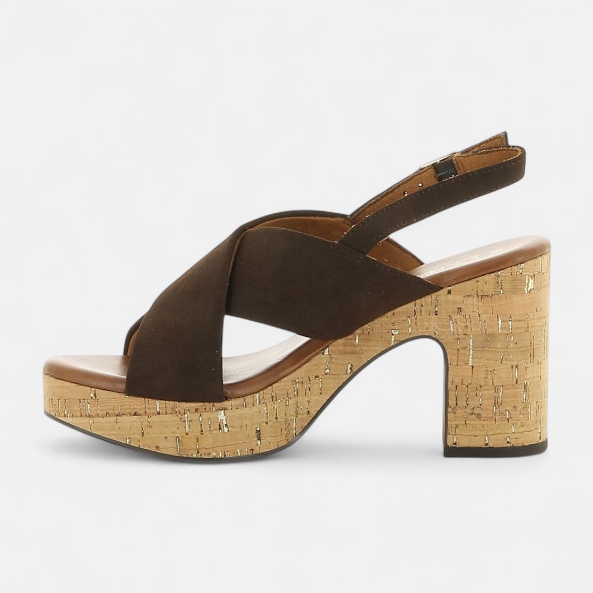 Nu-pieds à talon Femme marron