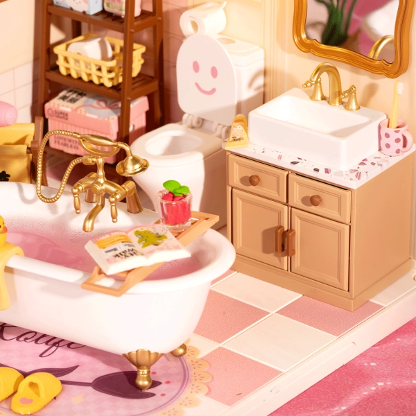 (103-tlg. Set) Rolife Super Store Modell Bausatz DIY Miniatur Badezimmer für Smiski Figuren (DW014B) - Pop Bubble Bathroom