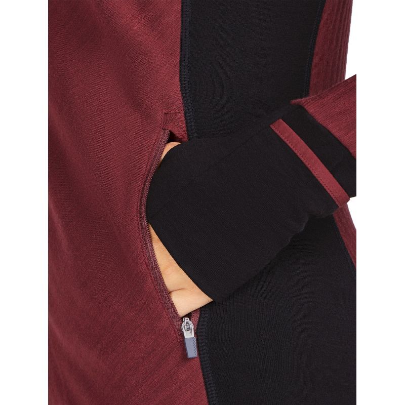 Descender LS Zip Hoodie - Polaire en laine mérinos femme