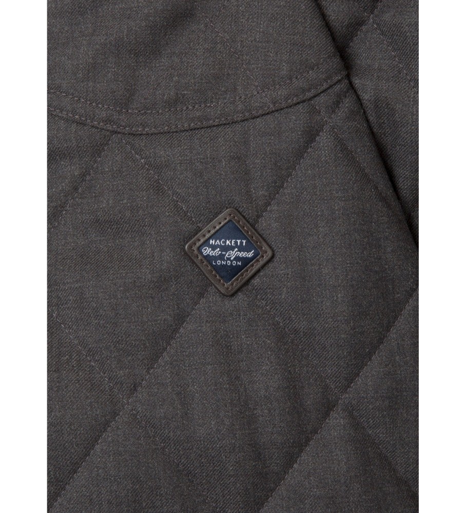 Jaqueta de flanela cinza-escura para motociclista Hackett