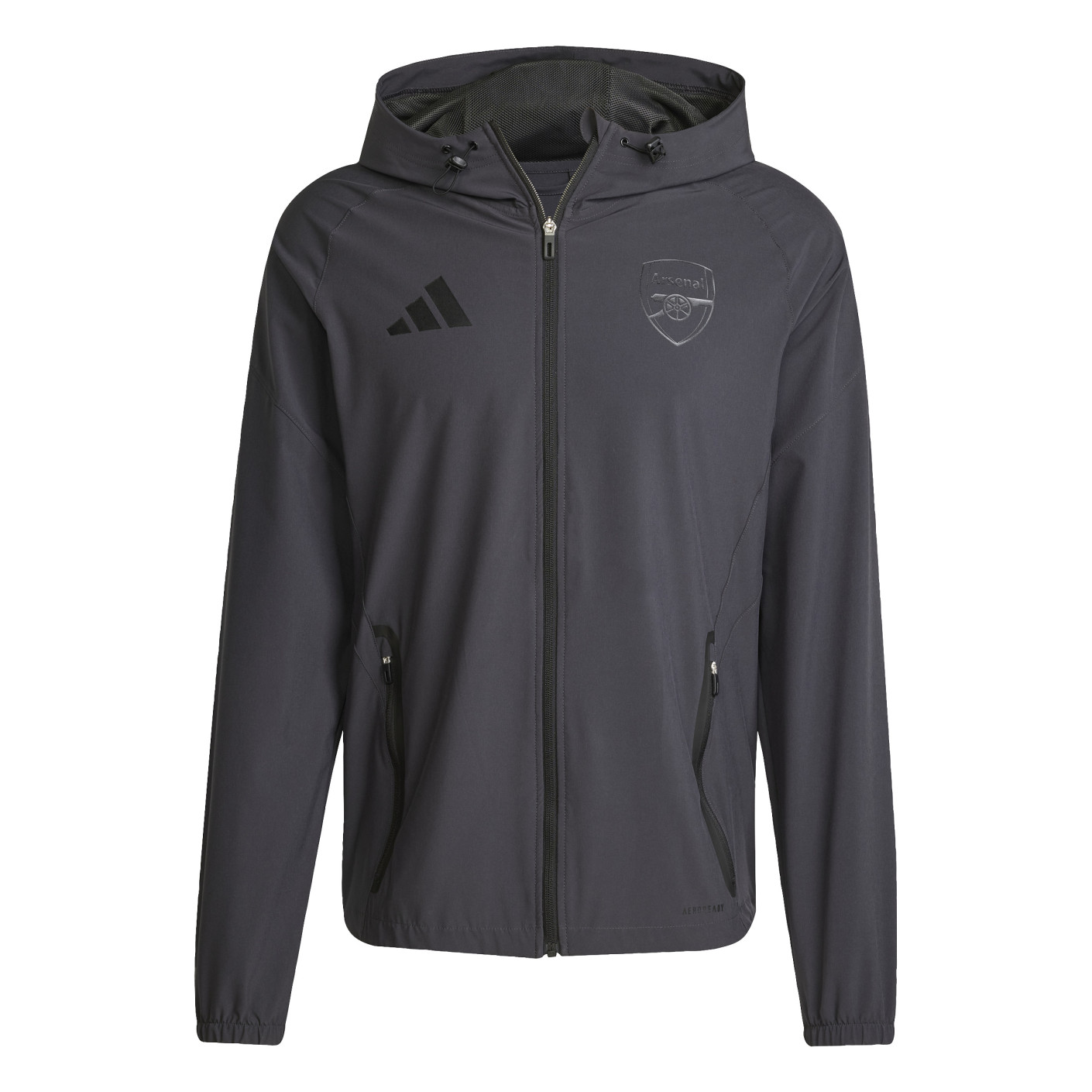 adidas Arsenal Vis Tech Trainingspak Full-Zip 2024-2025 Donkergrijs