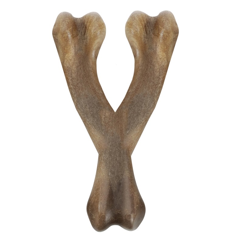 Brinquedo para mastigar Zeus Nosh Strong em formato de osso da sorte, sabor bacon, 11 cm