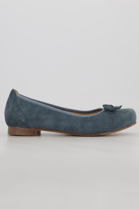 Leder-Ballerinas, Schleife, Wechselfußbett, Weite H