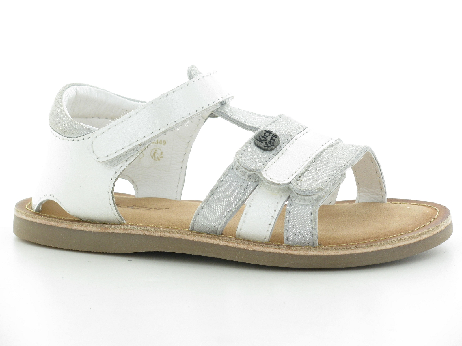 Kickers-693540 Cuir Blanc Argent