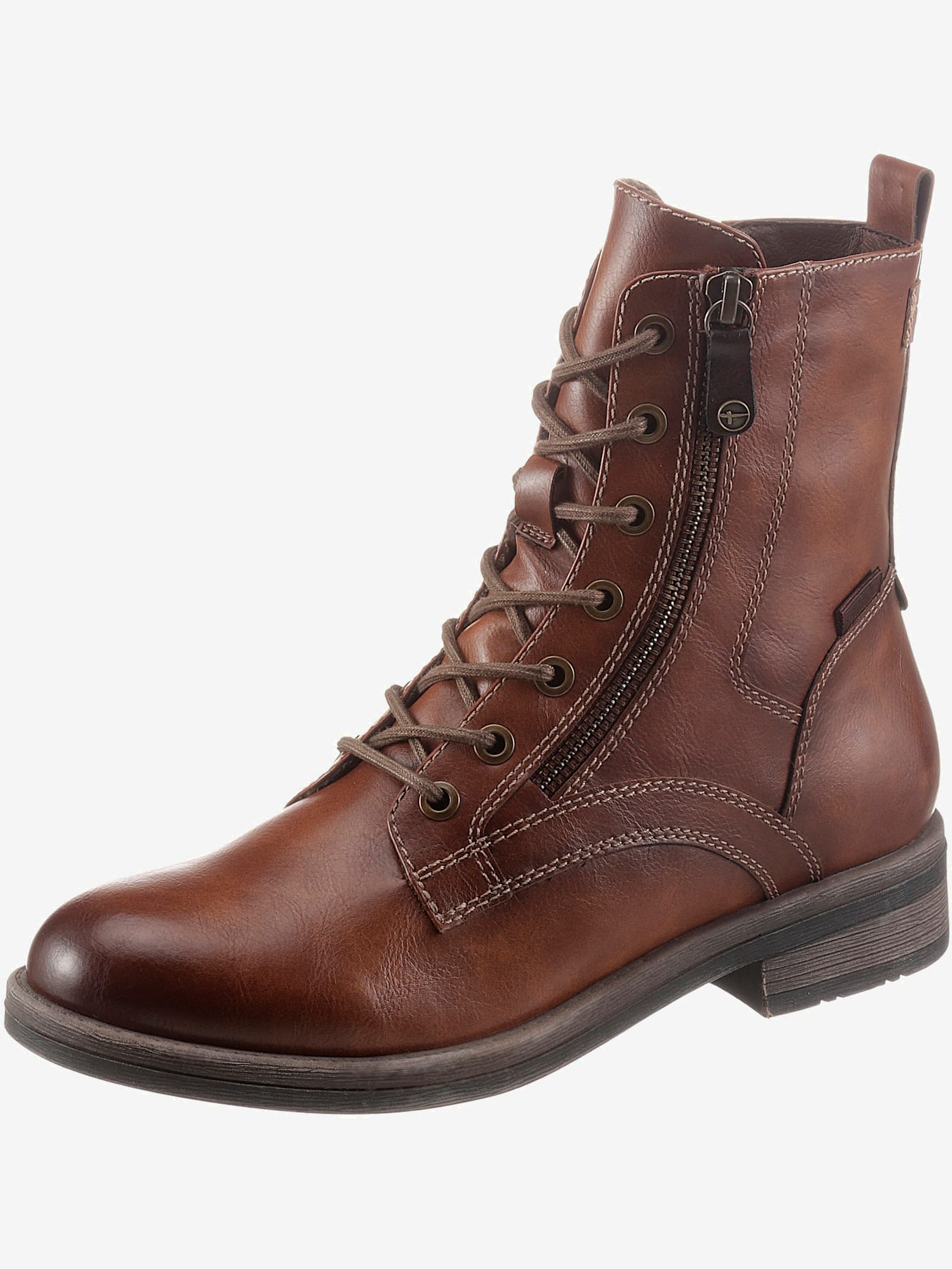 Bottines à lacets laçage et glissière