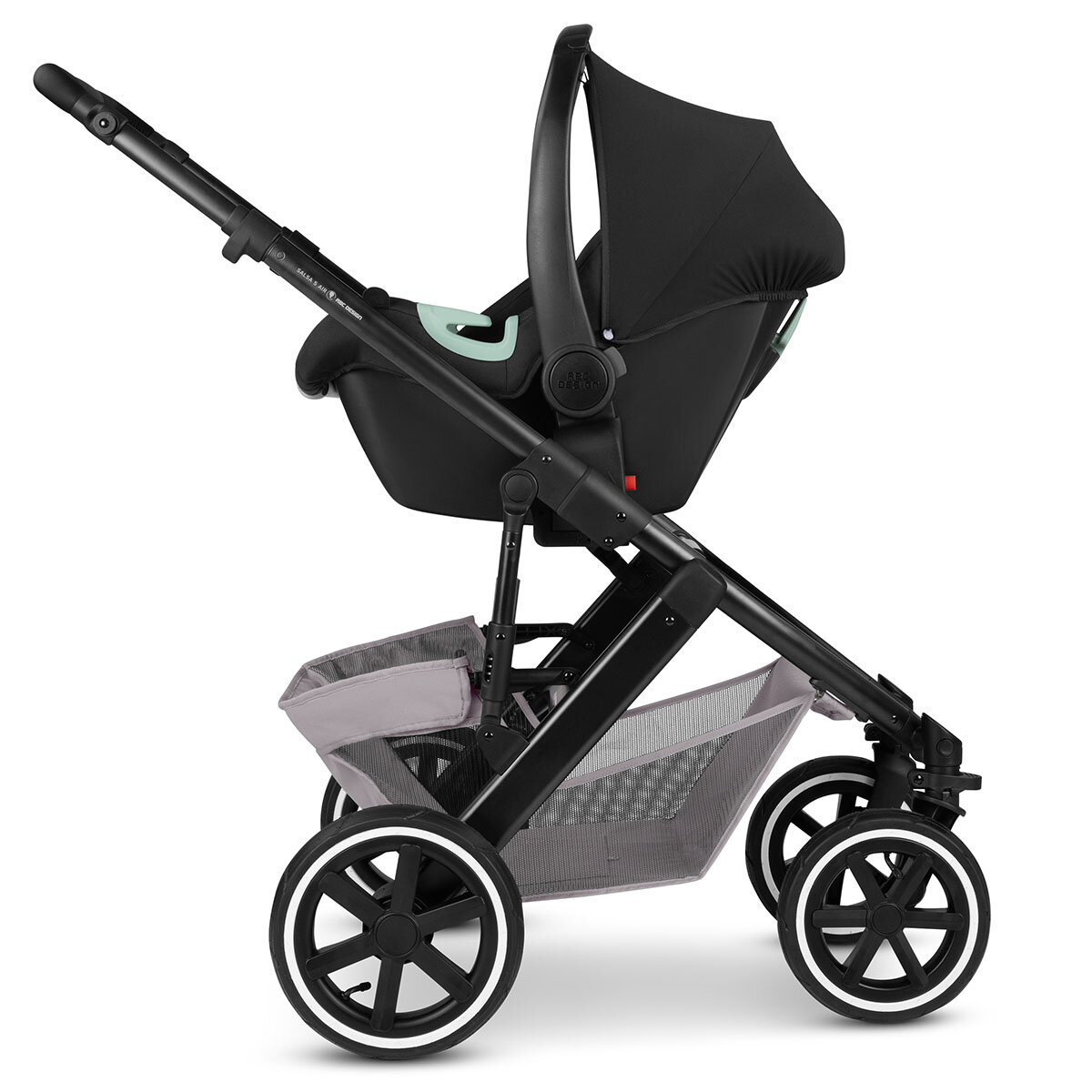 ABC Design GmbH ABC Design Kombi-Kinderwagen Salsa 5 Air Set inkl. Adapter für Babyschale + Nuna Babyschale Pipa Next i-Size Caviar Kollektion 2024 mit Nuna Base Next