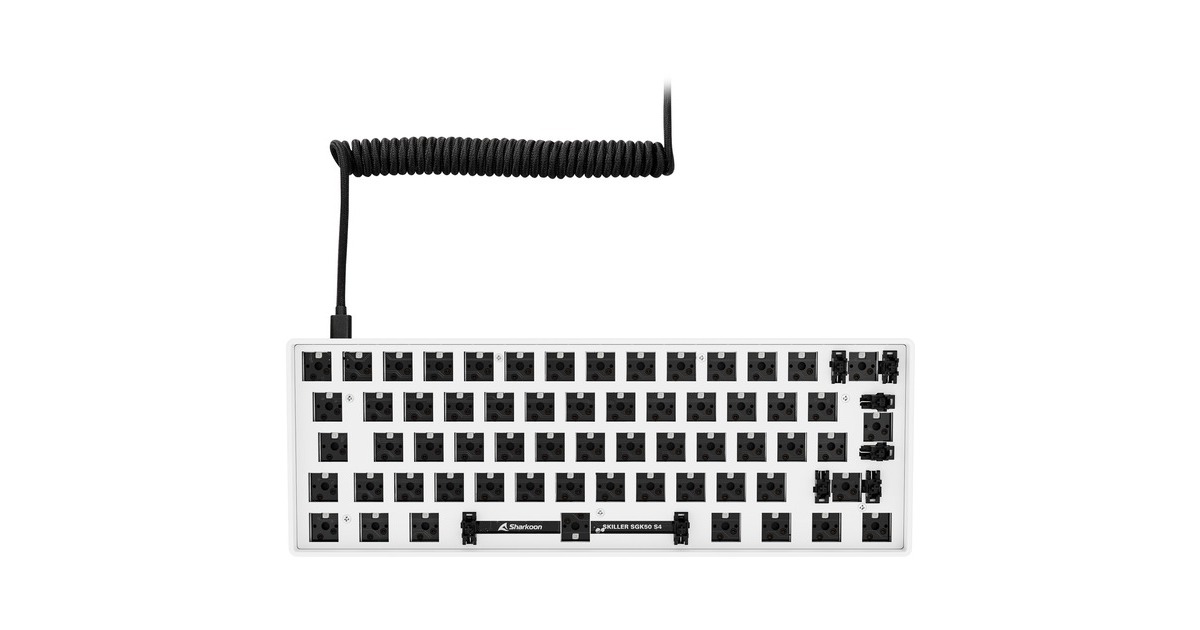 SharkoonSKILLER SGK50 S4 Barebone ISO, gaming toetsenbord  (Wit, 60%, Hot-Swap, RGB)