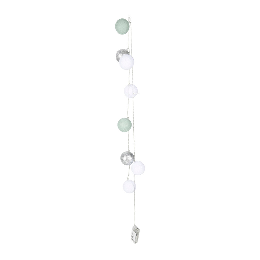 Guirlande 10 boules lumineuses vertes 38x13x33cm