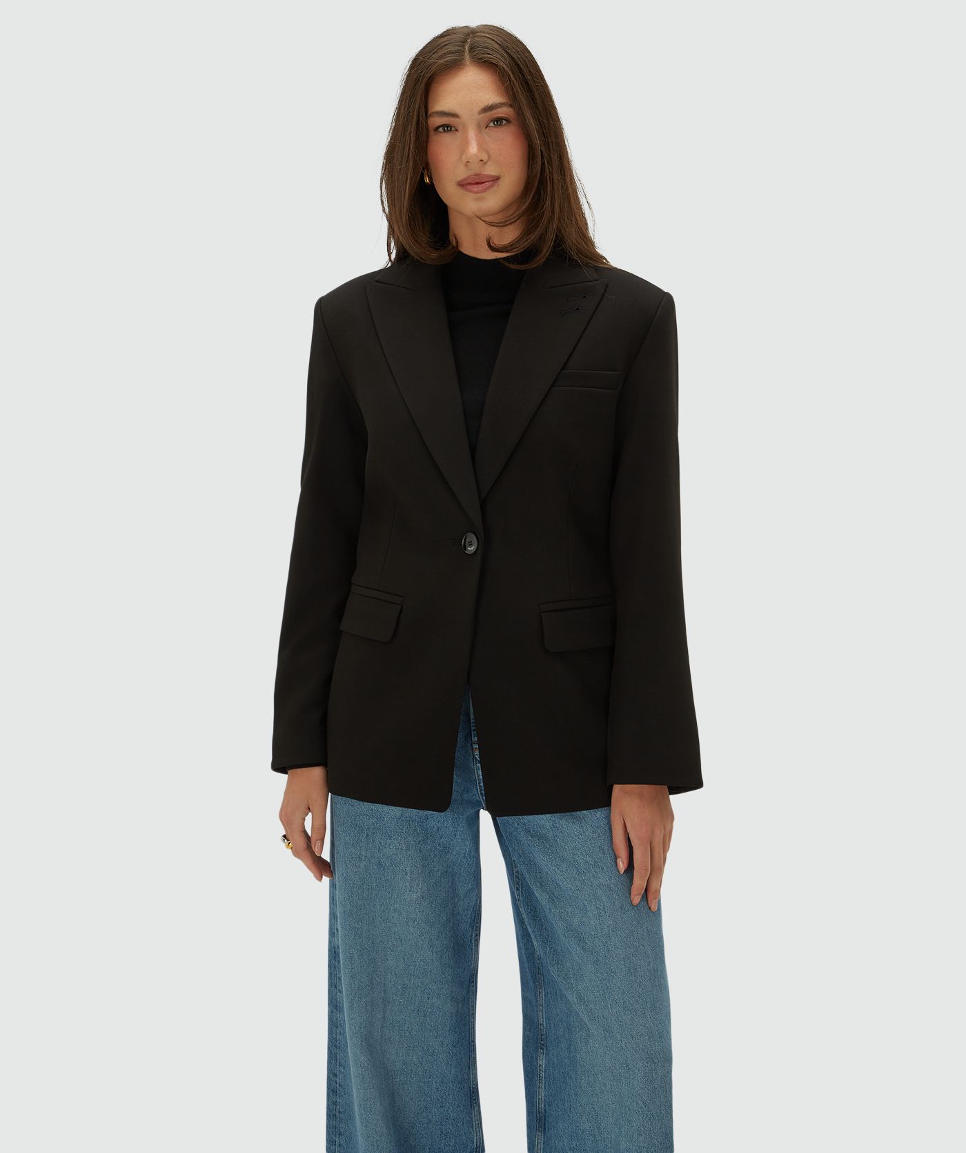JV-BERYL getailleerde blazer - black