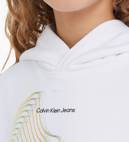 Calvin Klein Kapuzenpullover - Minimale Grafik - Bright White