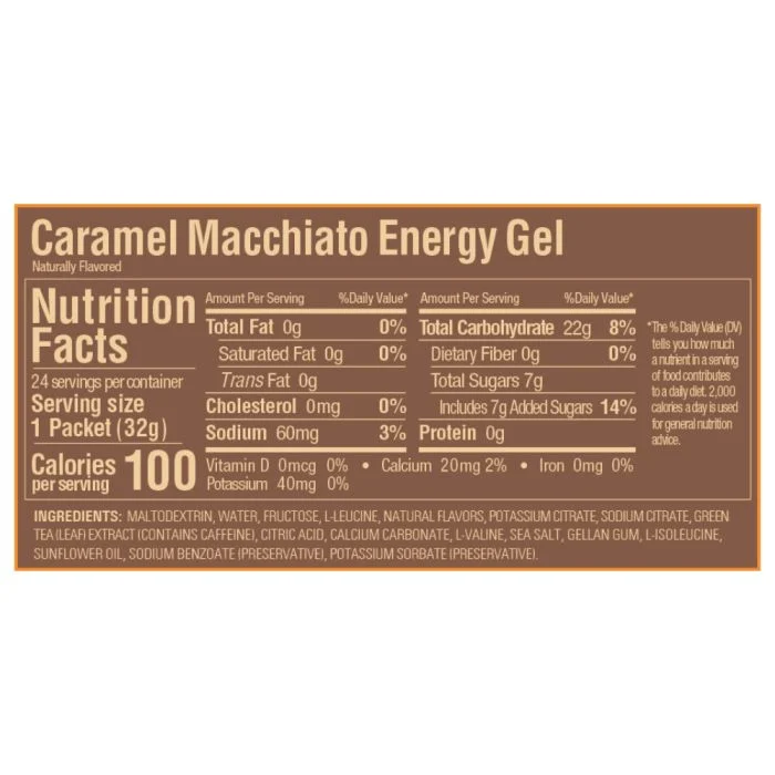 GU Energy Unisex Energi Gel Caffeine (Caramel Macchiato)