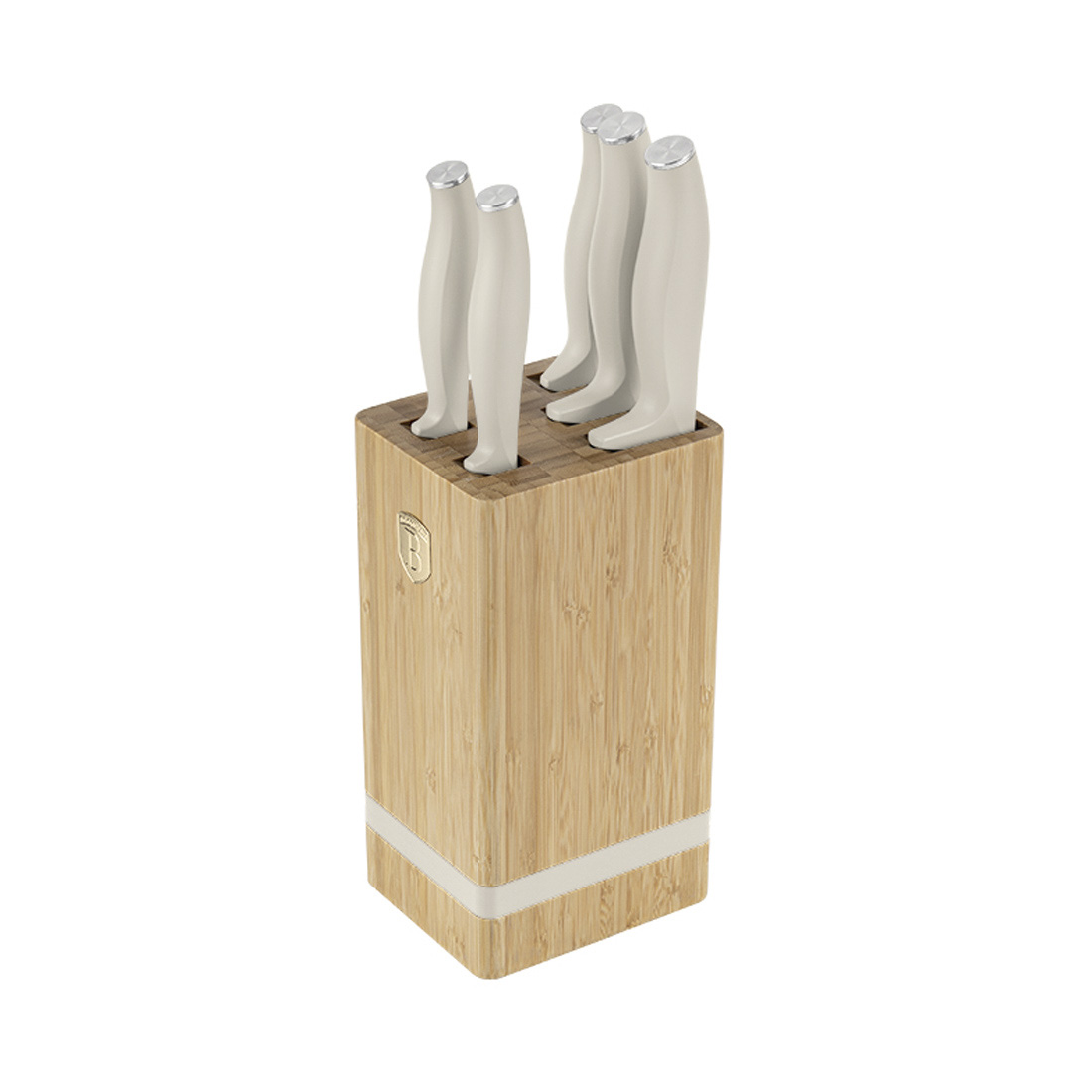 Berlinger Haus 6-teiliges Messer-Set mit Messerblock matt cream Sahara Collection
