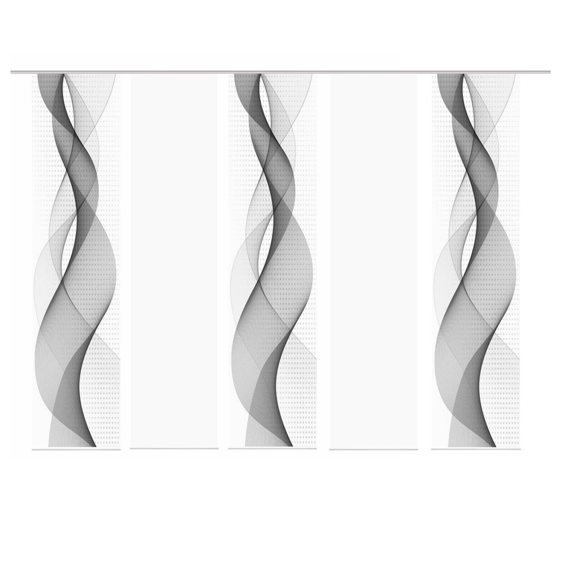 5-teiliges Schiebevorhang-Set OPALIA - grau - je 60x245 cm
