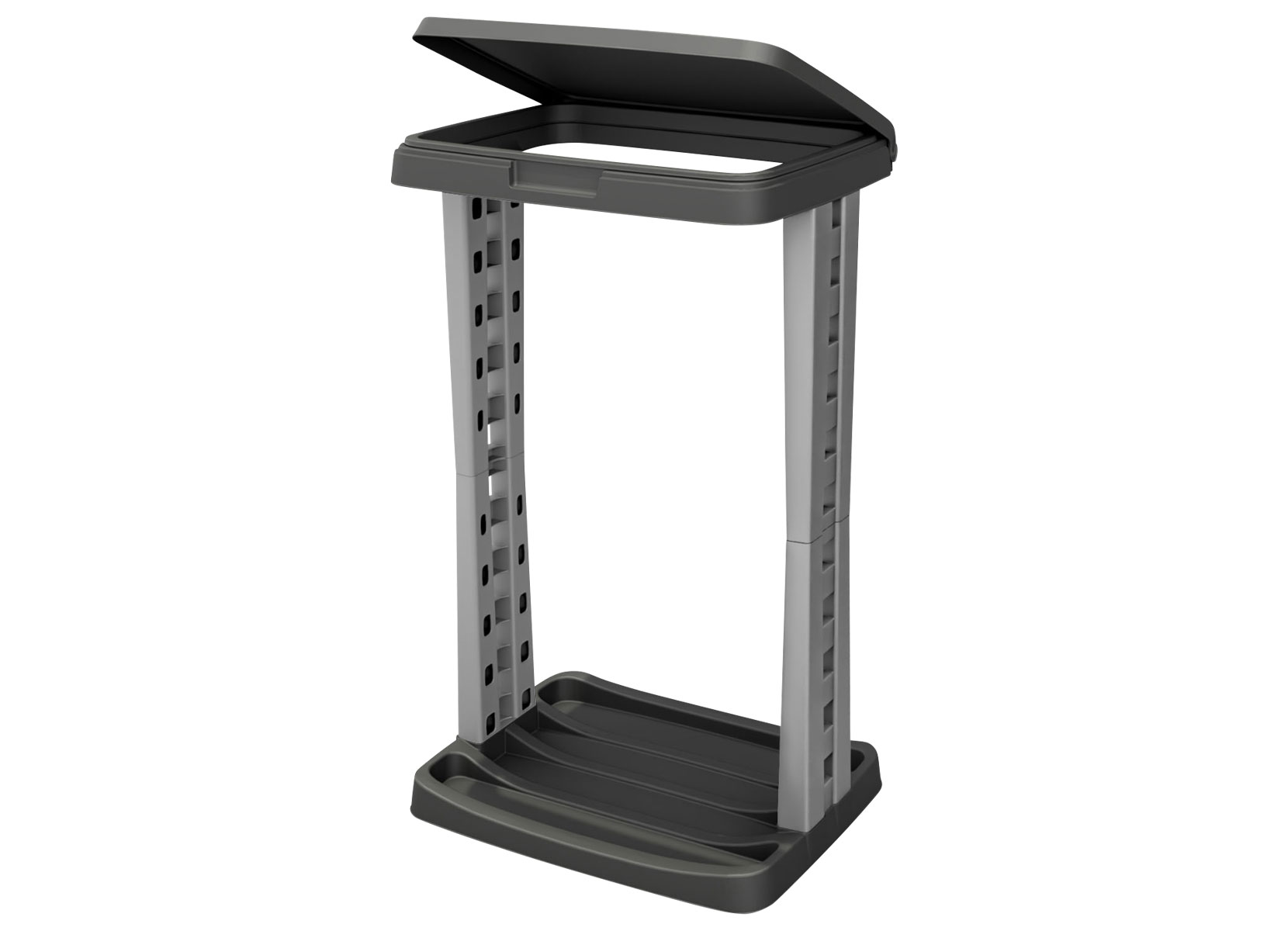Müllsackständer rechteckig 43x31x73cm Schwarz