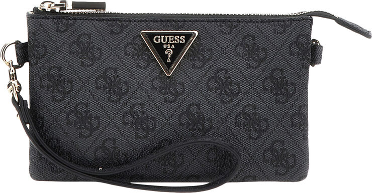 GUESS LATONA MINI TRI CPRMNT TOP ZIP Coal logo