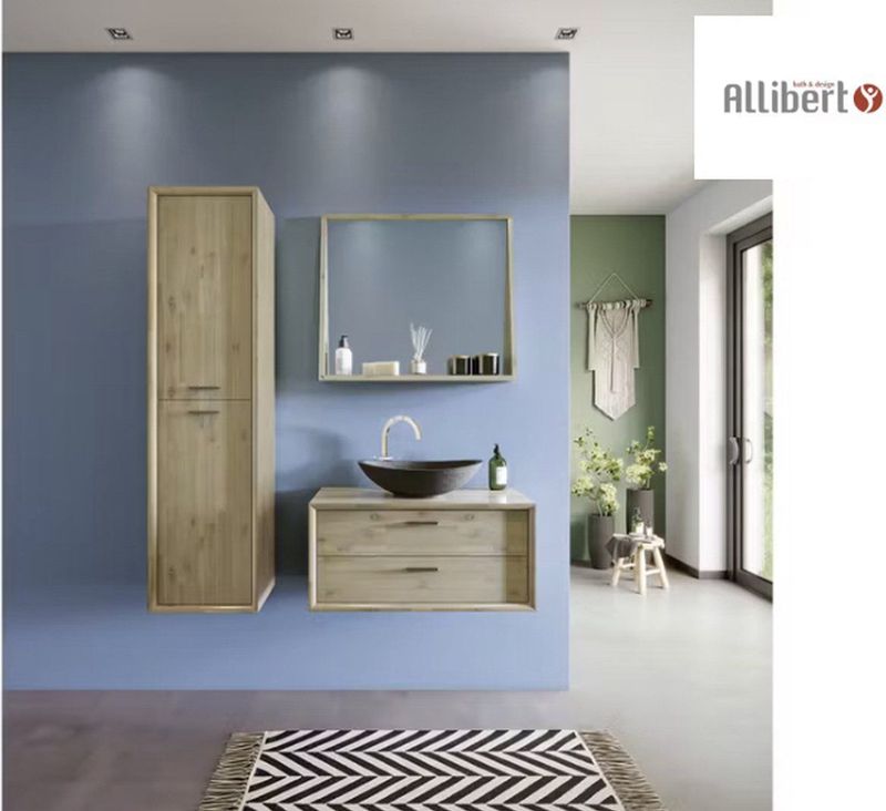 Allibert - Estrada - Kolomkast - Eiken - 40 x 37 x 156 cm - Met 2 Deuren en 4 Verplaatsbare Legplanken