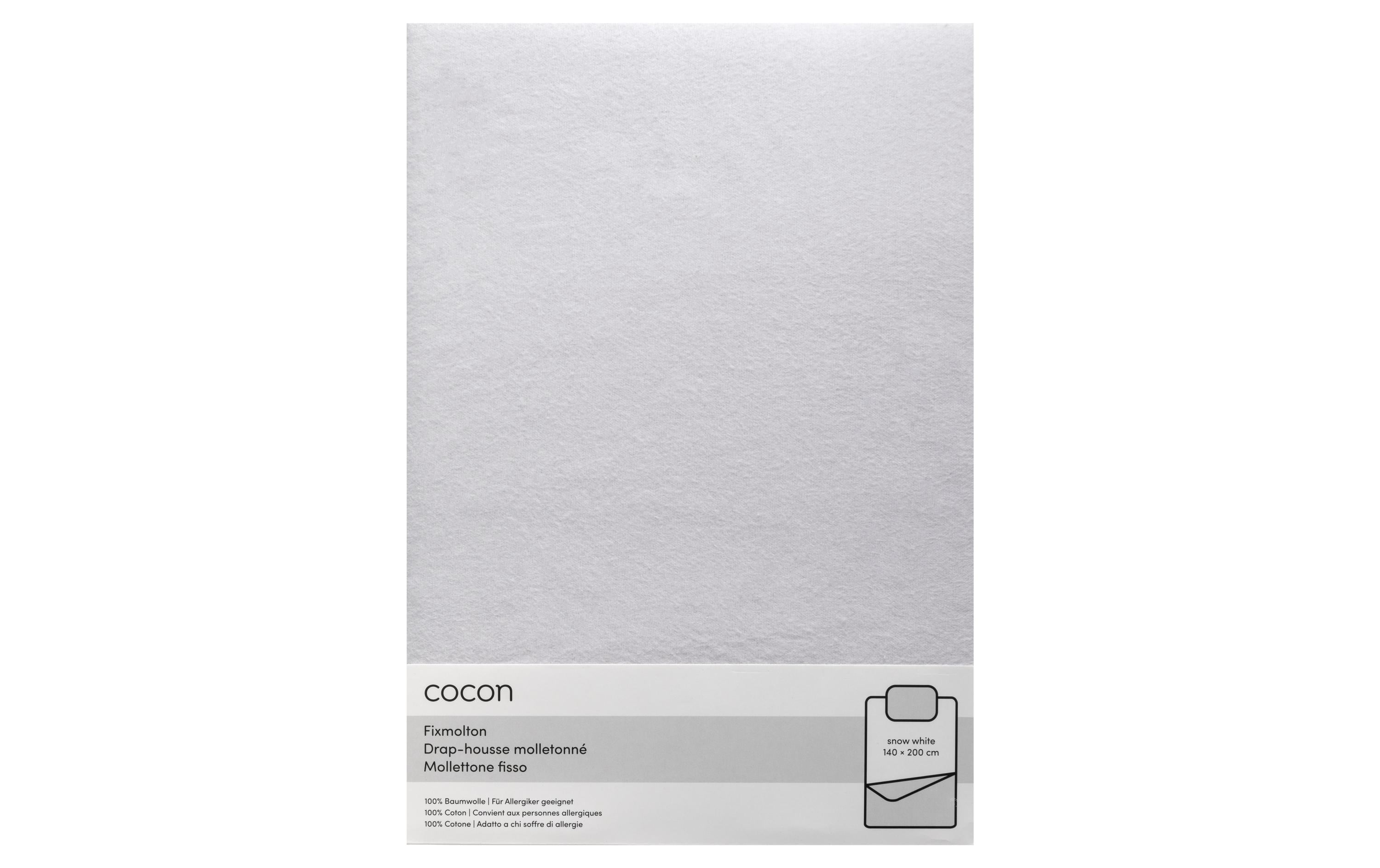Fixmolton 140 x 200 cm, WeissAtmungsaktiver Matrazenschoner aus reinem Baumwollflannell