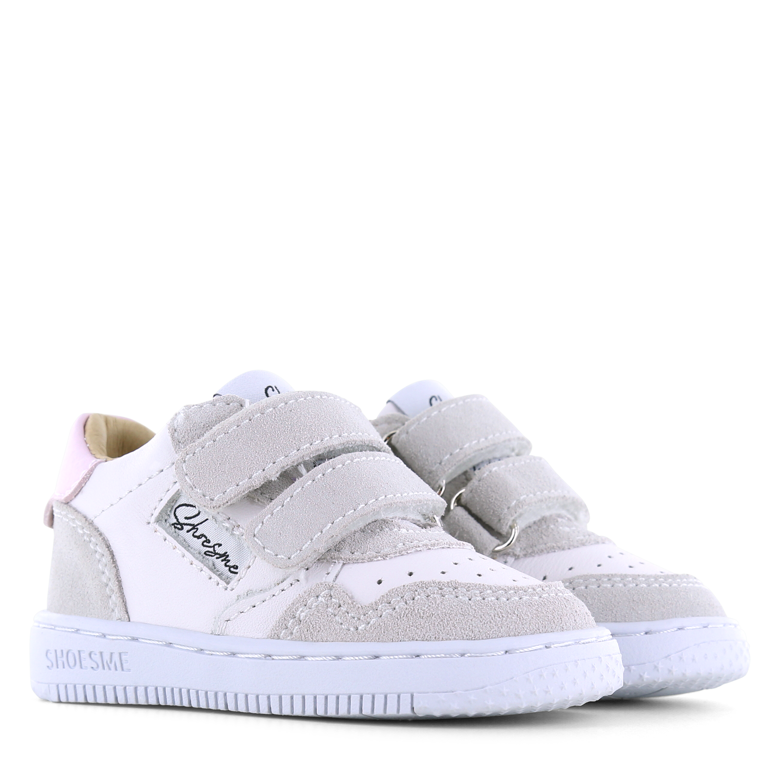 Shoesme wit-roze sneakertje Leer | Meisjes schoenen
