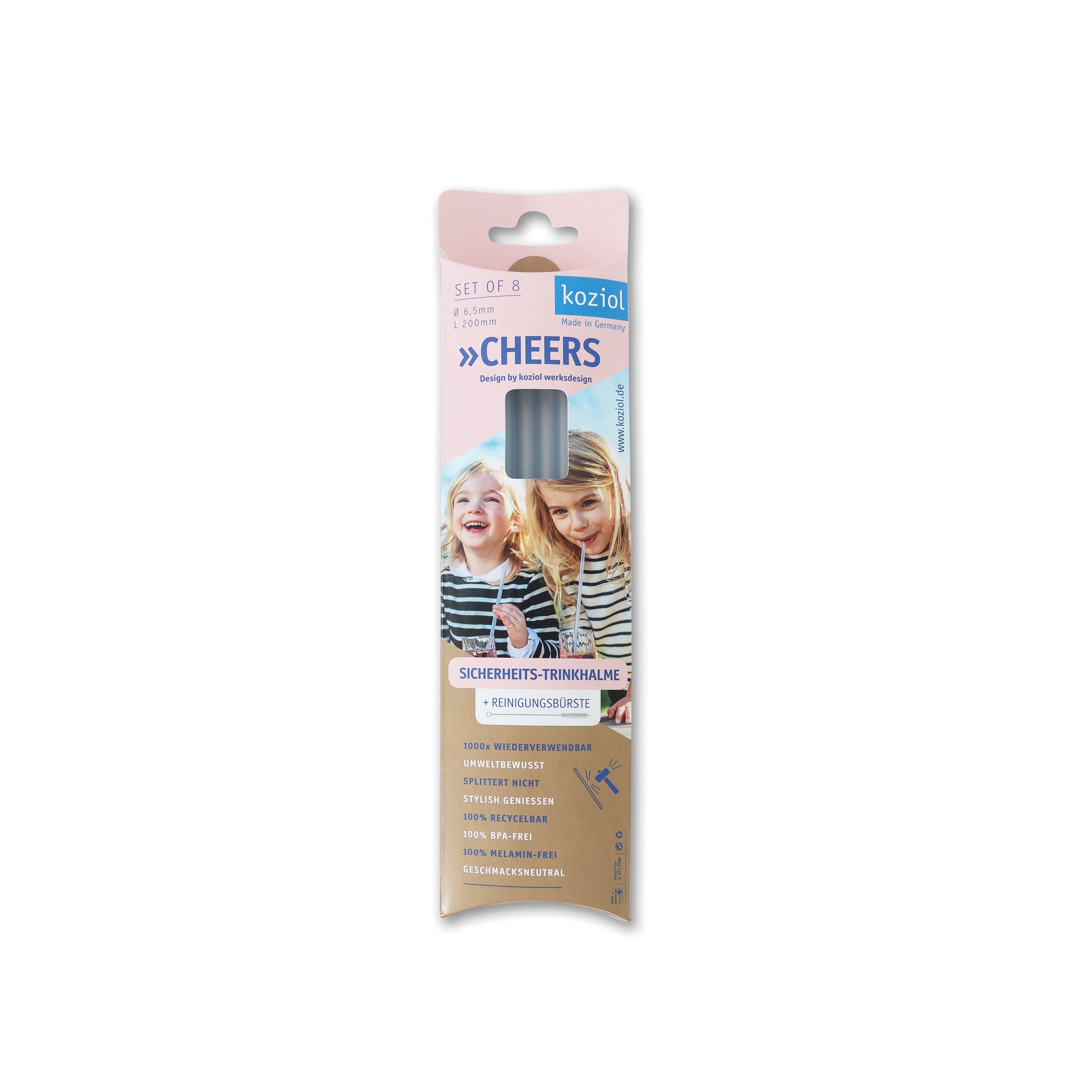 koziol Trinkhalm Superglas CHEERS STRAWS 8er Set kristallklar