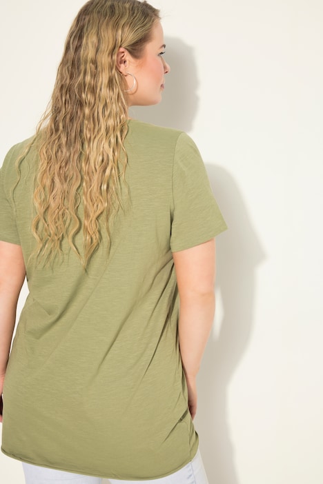 T-Shirt, Wide Classic Fit, V-Ausschnitt, Halbarm