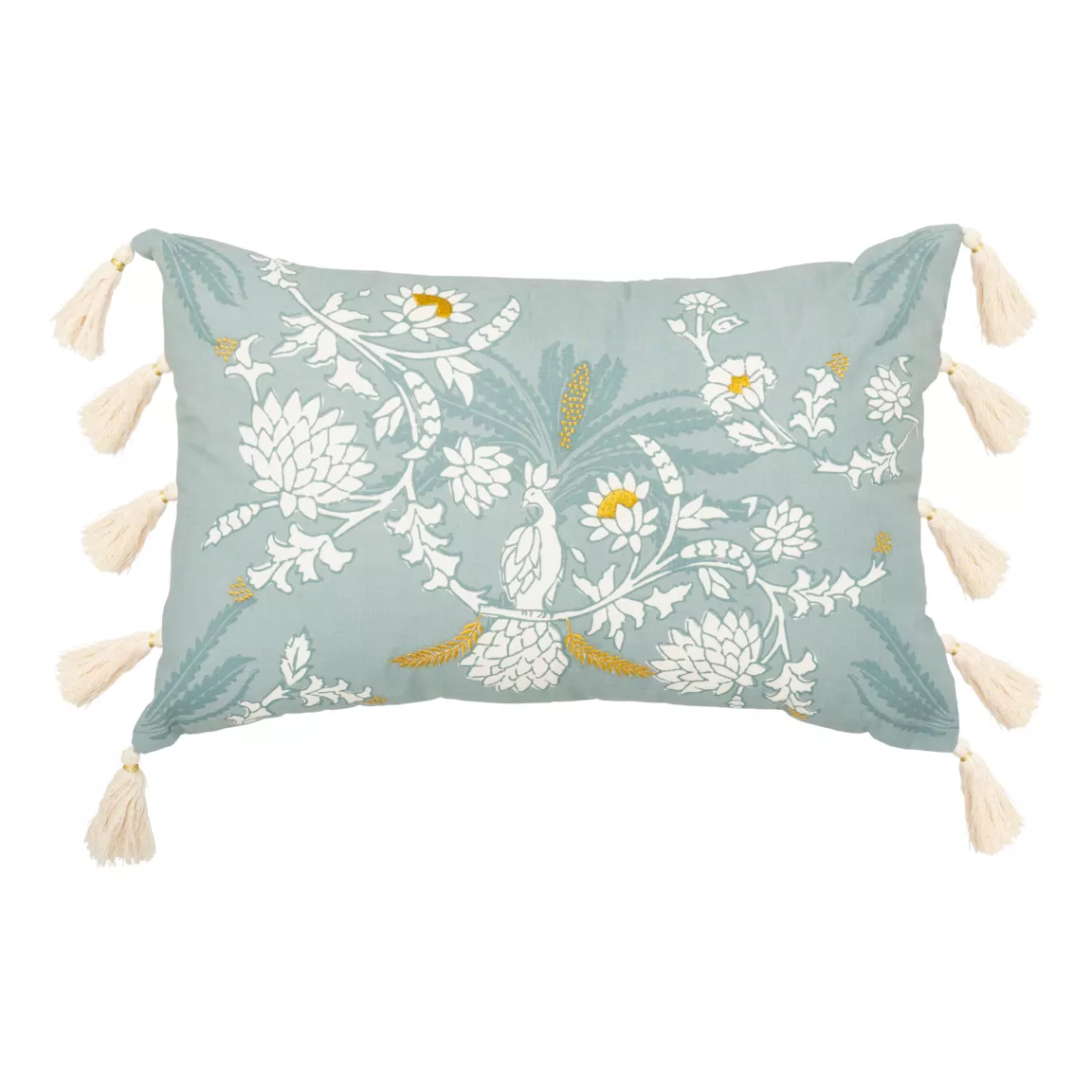Coussin rectangulaire coton (38 x 58 cm) Wild Vert céladon