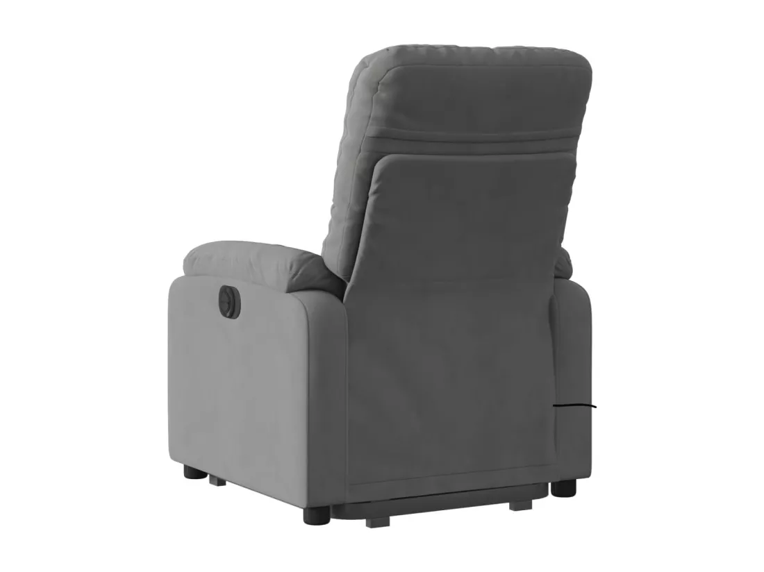 Fauteuil inclinable massant gris foncé tissu microfibre