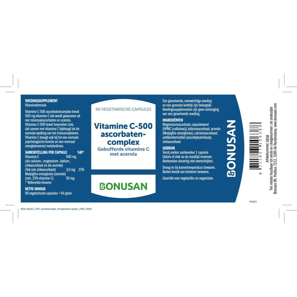 Bonusan C 500 Ascorbatencomplex90 capsules