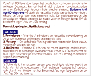 Biodermal Anti Age Dagcrème 60  met factor 15 50ML