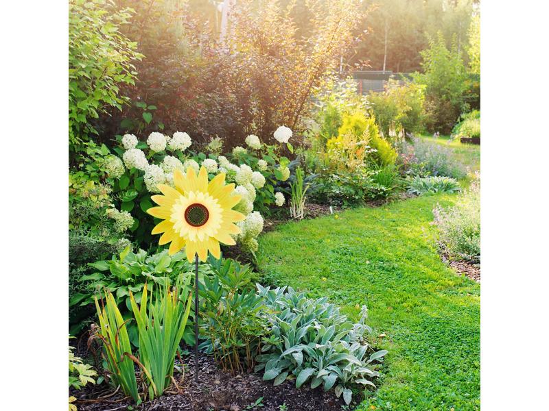 relaxdays Windrad Sonnenblume 70 cm Windmühle-Blume
