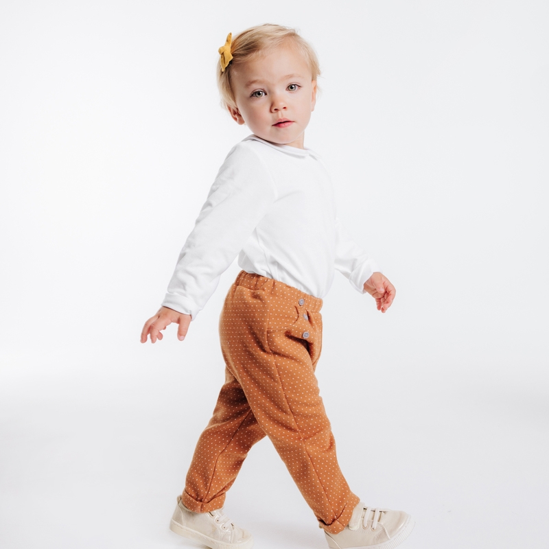 T-shirt col claudine uni beige bébé fille