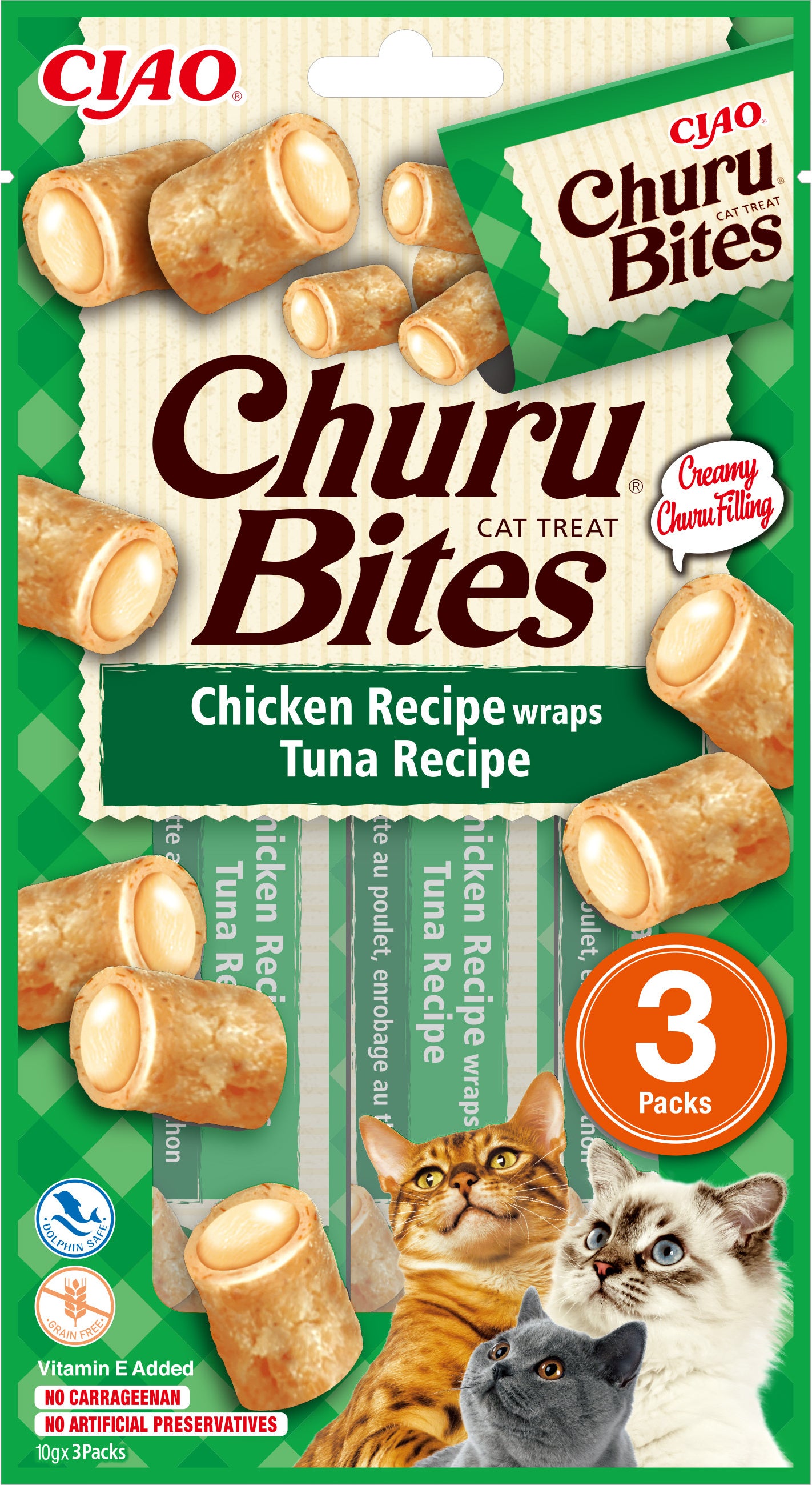 Inaba kattensnack Churu Bites kip / tonijn 10 g 3 stuks