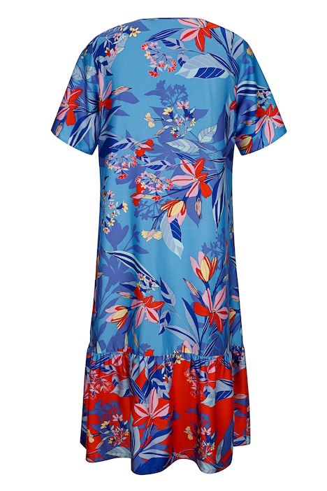 Midikleid, floraler Druck, Saumvolant