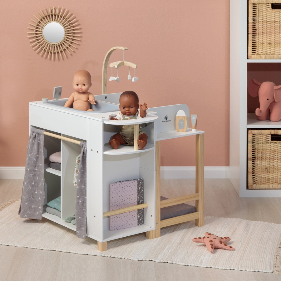 MUSTERKIND® Puppen-Center Viola weißnaturgrau