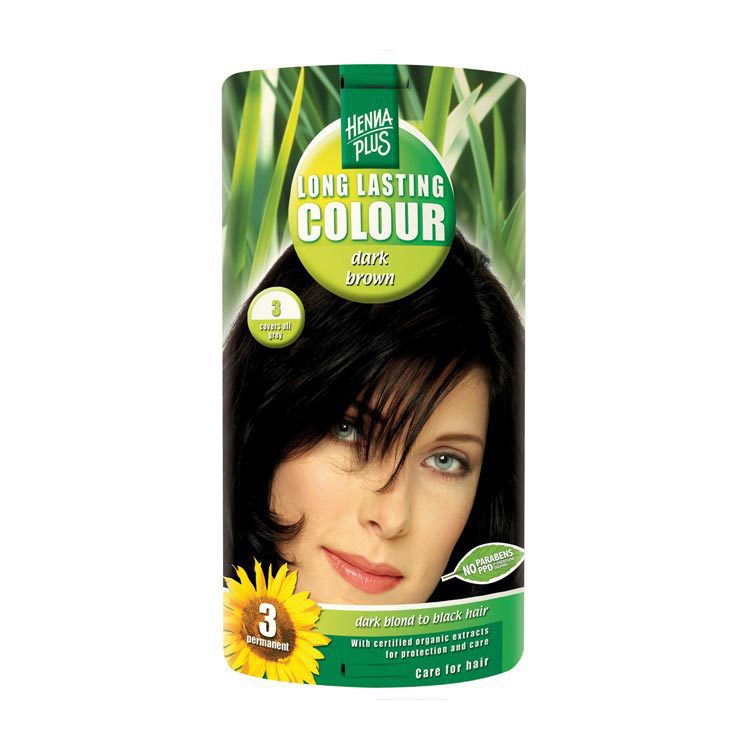 Hennaplus Haarkleuring Long Lasting Colour 3 Dark Brown 100ml