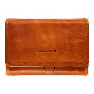 Maverick New Men - Trousse de toilette avec crochet - cuir de vachette pleine fleur tanné végétal - cognac