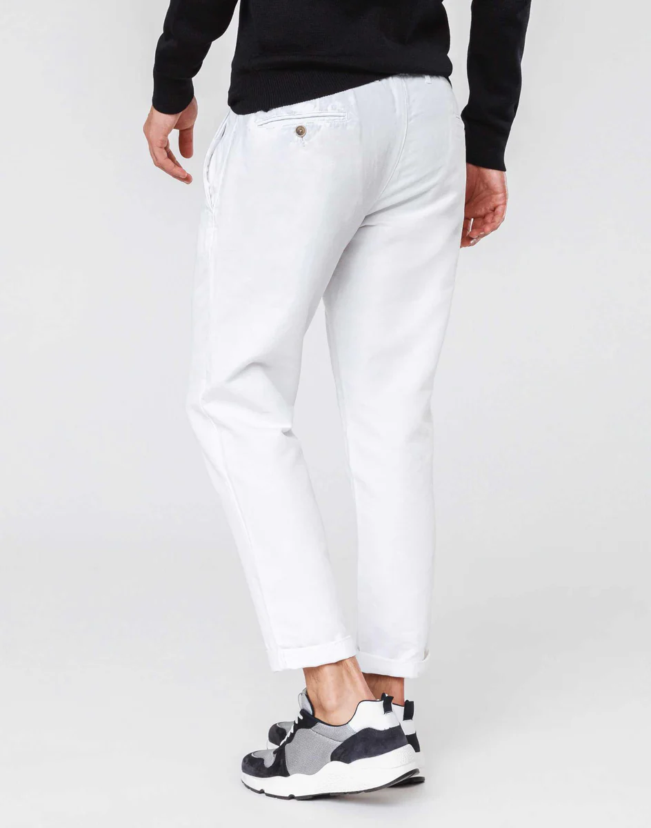 Slack coton lin blanc