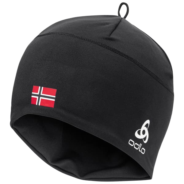 Bonnet ski de fond ODLO HAT POLYKNIT FAN WARM ECO BLACK - NORWEGIAN FLAG