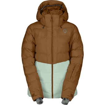Scott Ultimate Warm Skijacke Bread Brown / Fresh Green Damen